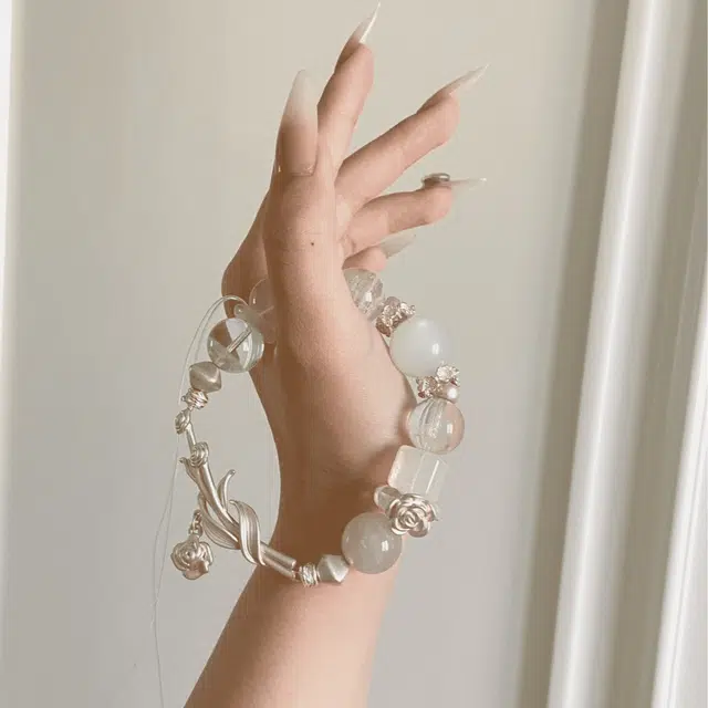 饰福瑞 清冷白月光天然 白水晶 手串 男女同款情侣款