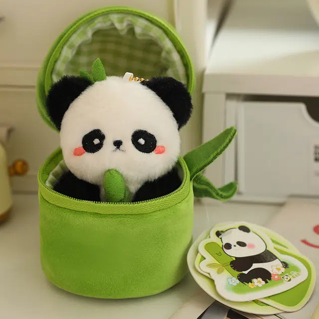 豪伟达 竹筒熊猫系列 创意有趣安抚 玩偶周边