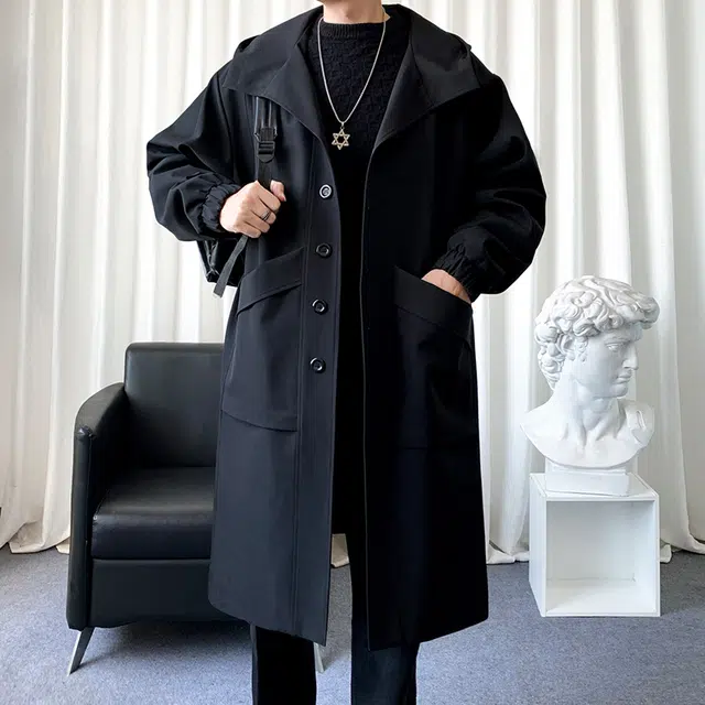 恒源祥 轻商务简约纯色外套防风保暖领导穿通勤风衣 男女同款