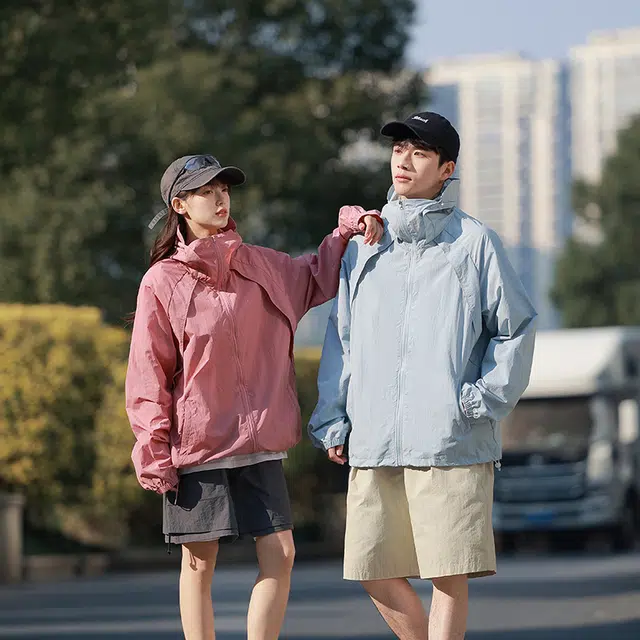 恒源祥 夏季高品质连帽皮肤衣防紫外线薄款长袖 超轻防晒服 男款