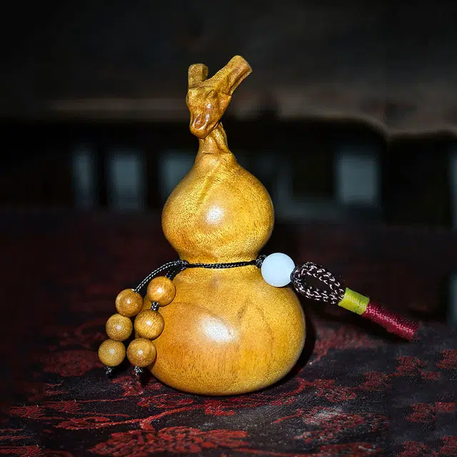 仙作美 龙头葫芦实木雕刻手把件车挂件#好运 楠木 摆件 男女同款情侣款