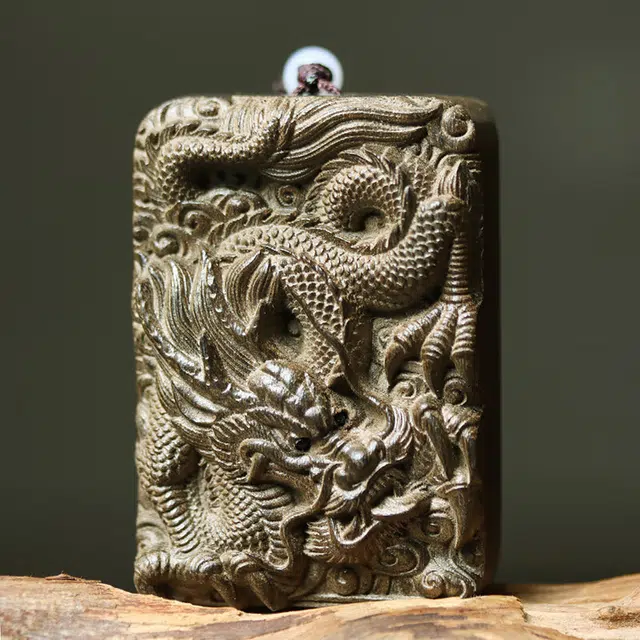 仙作美 高级感车内挂件龙年大吉 木作 把件 男款 阴沉木