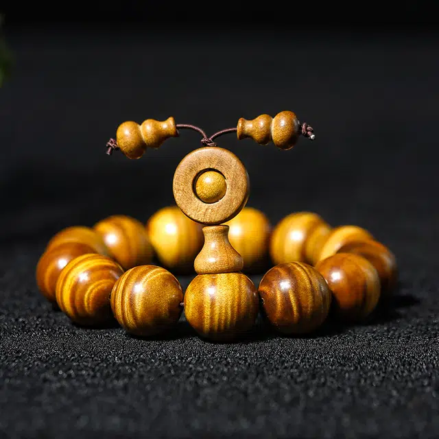 仙作美 帝王木精品水波纹 木作 手串 男款 金丝檀木