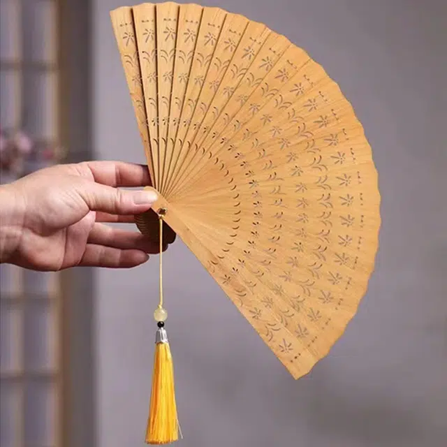 仙作美 夏季必备红木扇子 太行崖柏 苏扇手把件 男女同款情侣款 崖柏