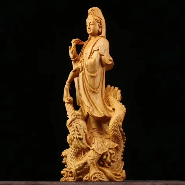 仙作美 【御龙观音】实木雕刻文玩工艺品 崖柏 木作摆件 男女同款情侣款