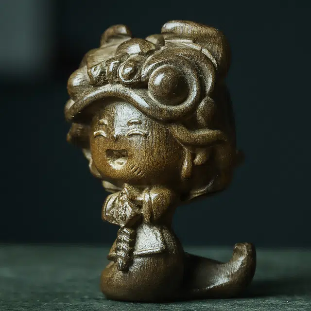 仙作美 金丝楠木乌木雕刻蛇年大吉文玩手把件 阴沉木 木作摆件 男女同款情侣款