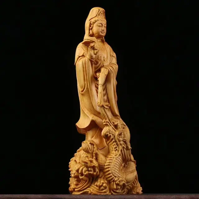 仙作美 【御龙观音】实木雕刻文玩工艺品 崖柏 木作摆件 男女同款情侣款