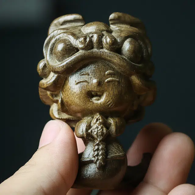 仙作美 金丝楠木乌木雕刻蛇年大吉文玩手把件 阴沉木 木作摆件 男女同款情侣款
