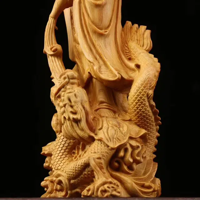 仙作美 【御龙观音】实木雕刻文玩工艺品 崖柏 木作摆件 男女同款情侣款