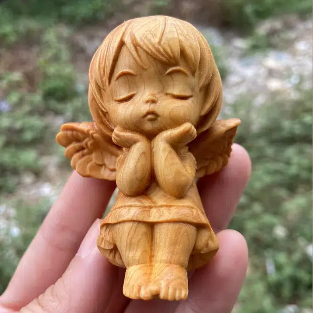 仙作美 可爱文玩小天使 崖柏 把件 男女同款情侣款