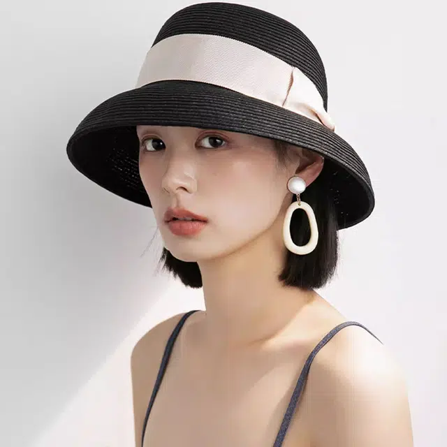 撞青春 蝴蝶结 遮阳防晒海边度假沙滩 草编 礼帽 女款