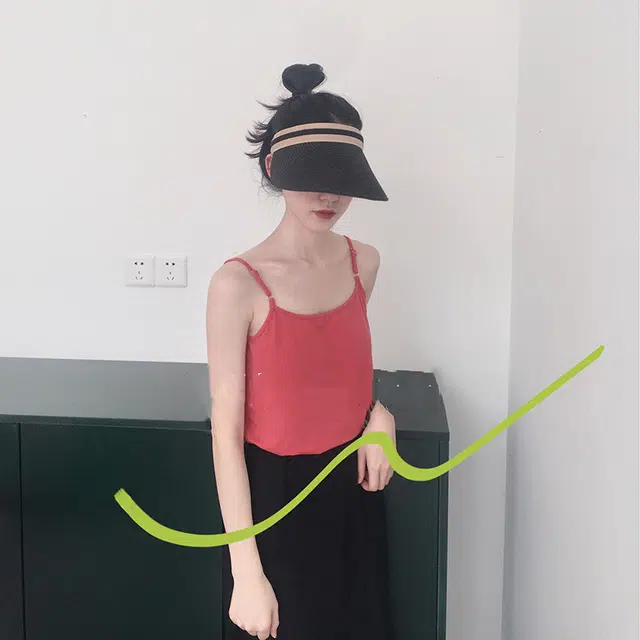 撞青春 遮阳空顶帽草帽无顶 草编 防晒帽 女款