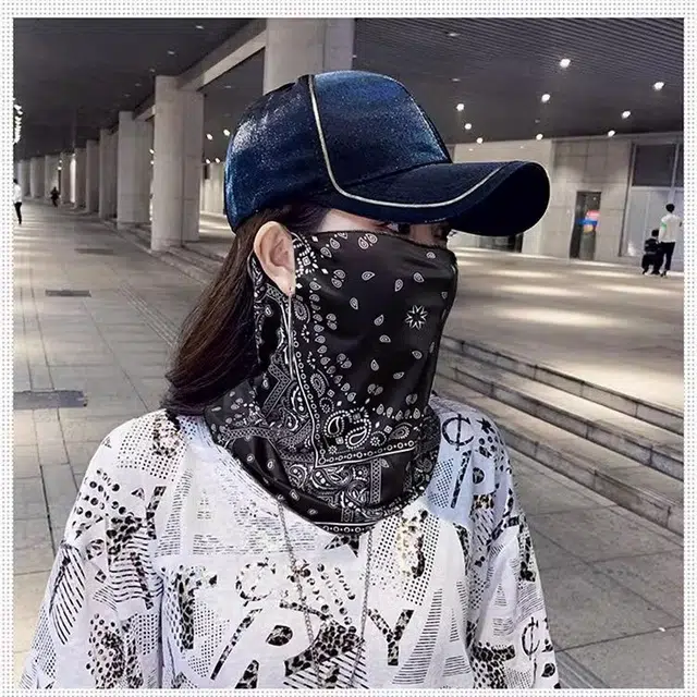 撞青春 挂耳全脸遮阳户外护颈骑行面巾机车 防晒面罩 男女同款情侣款