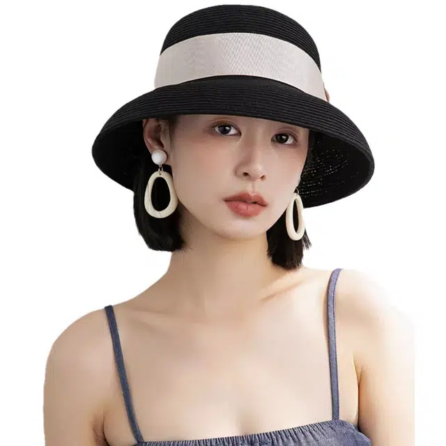 撞青春 蝴蝶结 遮阳防晒海边度假沙滩 草编 礼帽 女款