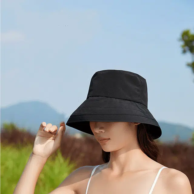 撞青春 遮阳防晒夏季户外大檐出游海边沙滩 聚酯纤维 渔夫帽 女款