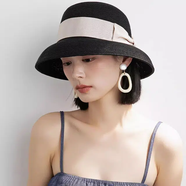 撞青春 蝴蝶结 遮阳防晒海边度假沙滩 草编 礼帽 女款