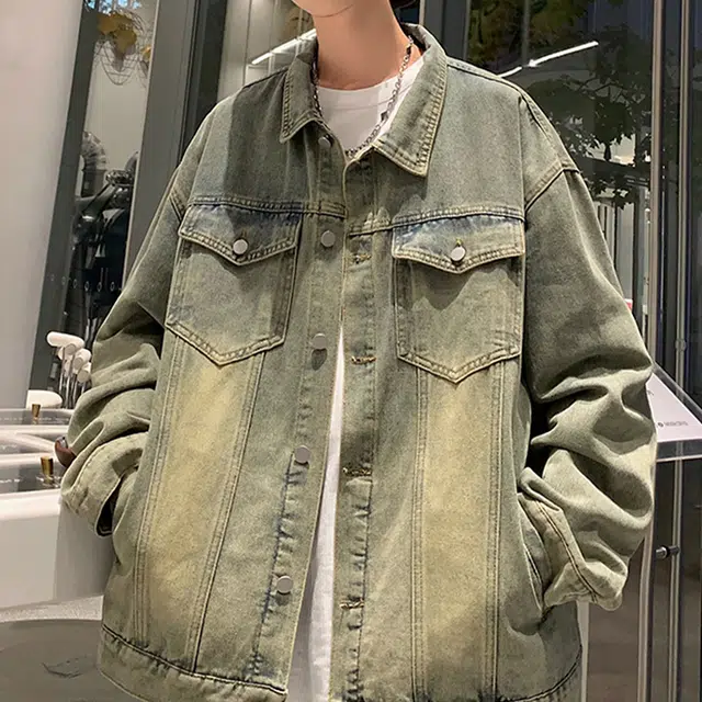 巴塞罗那足球俱乐部 美式复古水洗做旧宽松休闲翻领百搭牛仔外套 男女同款