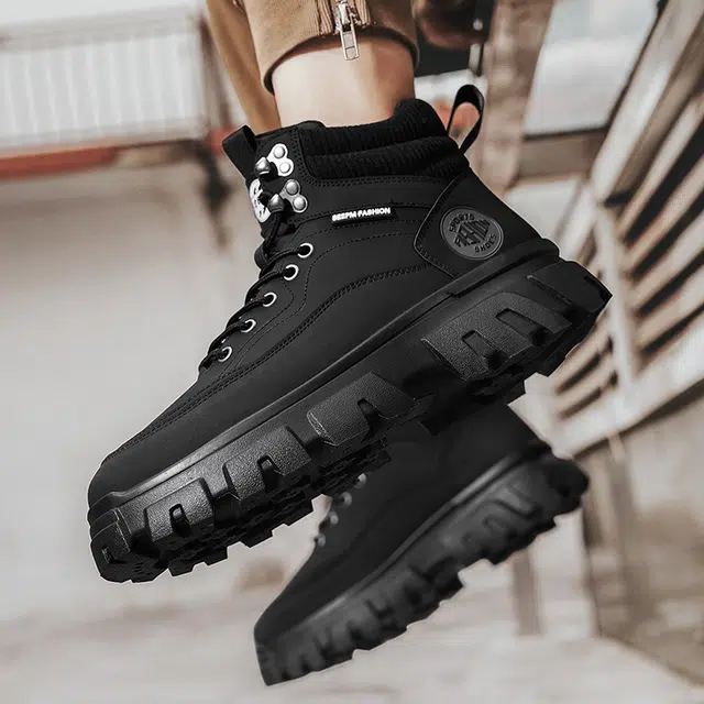 皮革 街头潮流英伦风多用途户外休闲 及踝 马丁靴 男款