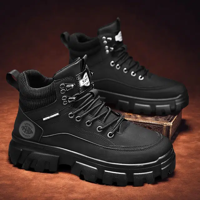 皮革 街头潮流英伦风多用途户外休闲 及踝 马丁靴 男款