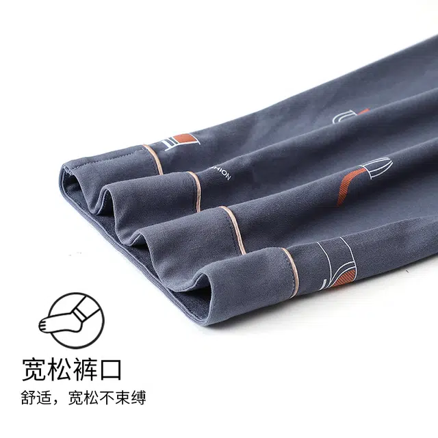 袋鼠 纯色舒适休闲简约时尚居家长裤睡裤 男款