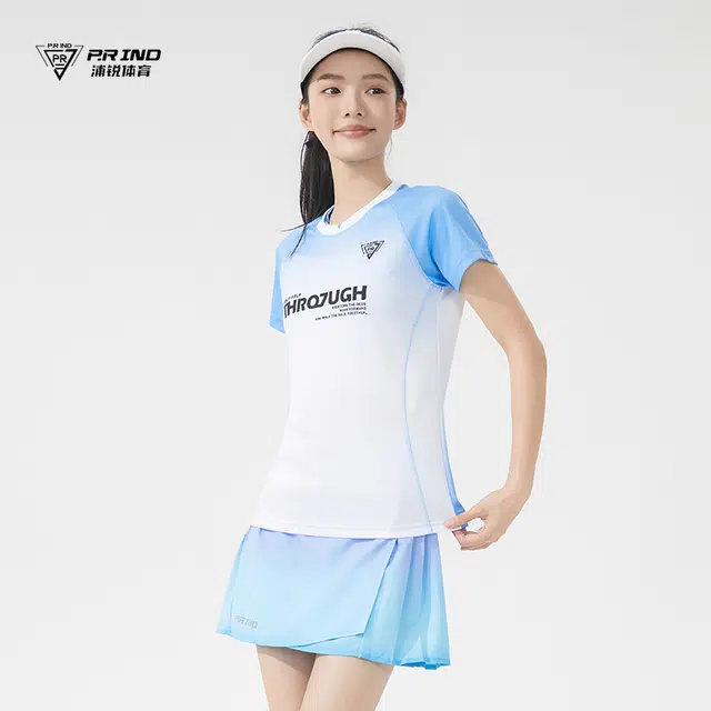 浦锐 渐变高腰显瘦显高舒适透气防走光运动裙网球裙羽毛球裙休闲短裙 女款 羽澜紫