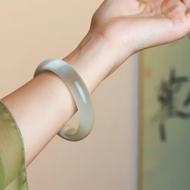 镯瑾 新中式 国潮  复古 汉服 圆条 古风精致素雅气质 琉璃 手镯 女款