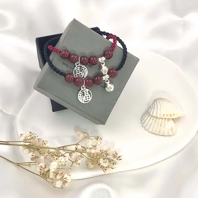 镯瑾 平安纳福 如意顺遂 新中式转运  开运 手工编绳 祝福 事事如意#好运 琉璃 手绳 男女同款情侣款