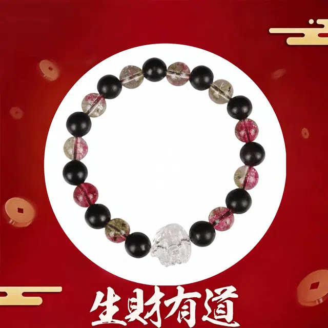 镯瑾 醒狮转运珠 平安喜乐 文玩佛珠 串珠 复古国潮手饰 文艺简约风 招财纳福 单 圈#好运 黑檀 手串 男女同款情侣款