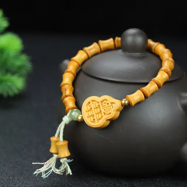 镯瑾 福禄节节高 提升考运 福禄吉祥旺桃花财源广进 新中式纳福上岸葫芦文玩盘串 民族风叠戴小众高级 檀木 手串 男女同款情侣款