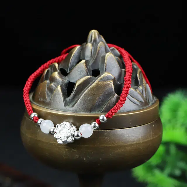 镯瑾 【莲花有钱花】 镯瑾 新中式好运莲莲转运开运手工编绳事事如意 #好运常伴  男女同款 情侣款  合金 手绳 男女同款情侣款