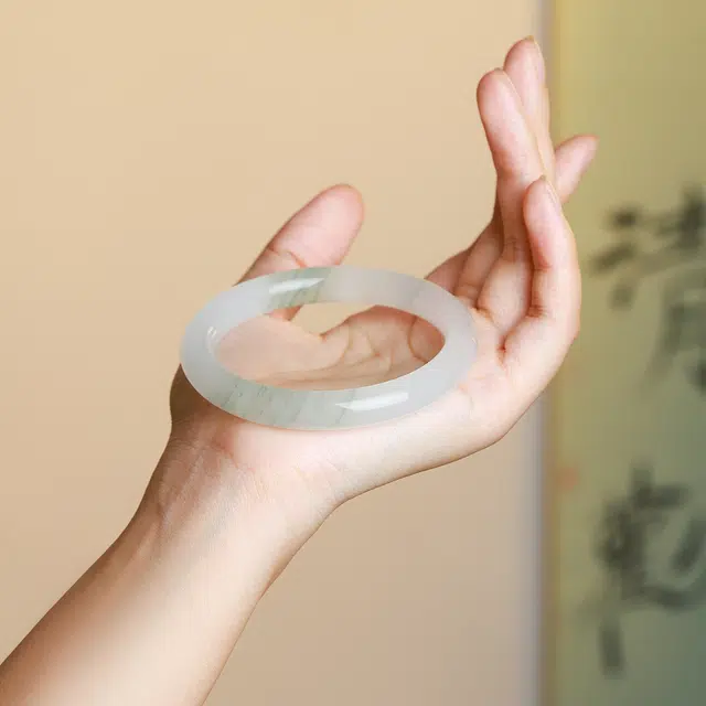 镯瑾 青山黛美人贵妃镯 新中式国风飘翠 轻奢小众高价设计 气质 古风温婉 天山翠 手镯 男女同款情侣款
