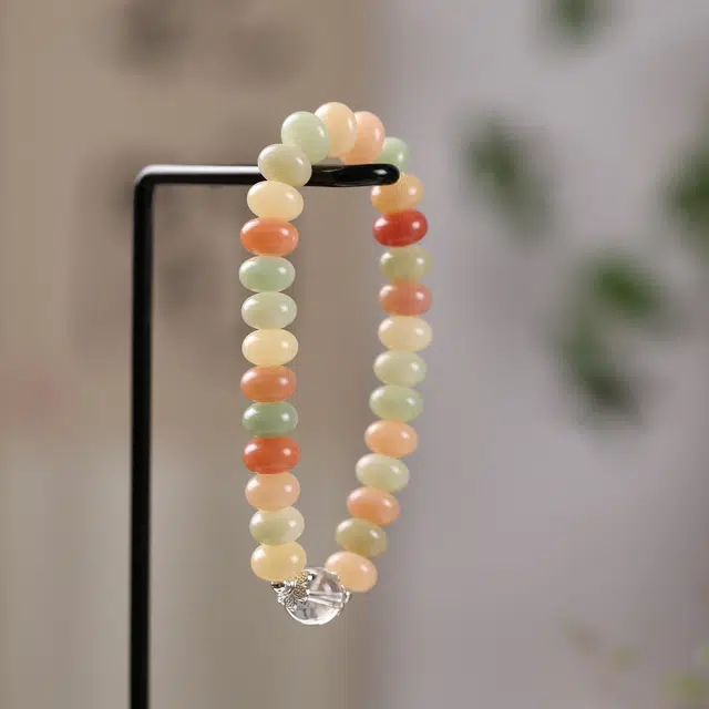 镯瑾 新中式 国风设计彩虹多宝-糖心绮梦 招财桃花白晶转运珠 典雅多宝初春 气质  简约百搭#好运 菩提根 手串 男女同款情侣款