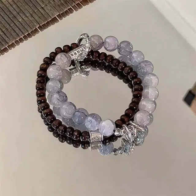 镯瑾 新中式国潮  小众设计 高级感 国风 简单百搭 显白气质 转运来财 平步青云 步步高升 本命蛇#好运 黑檀 手串 男女同款情侣款