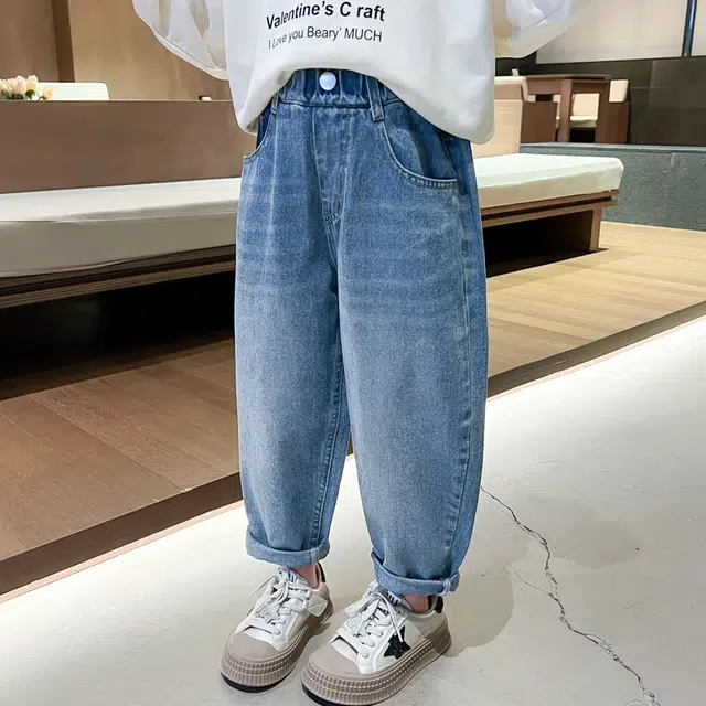 木木屋 舒适亲肤简约牛仔裤 中小童 图片色