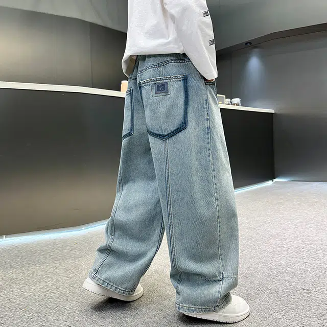 木木屋牛仔裤 洋气休闲舒适亲肤百搭 蓝色 儿童款