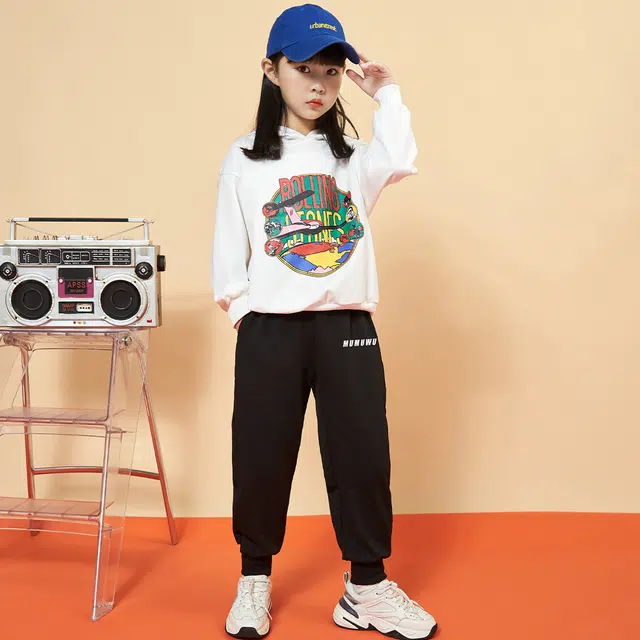 木木屋 舒适柔软轻盈宽松透气休闲运动套装 儿童款 白色