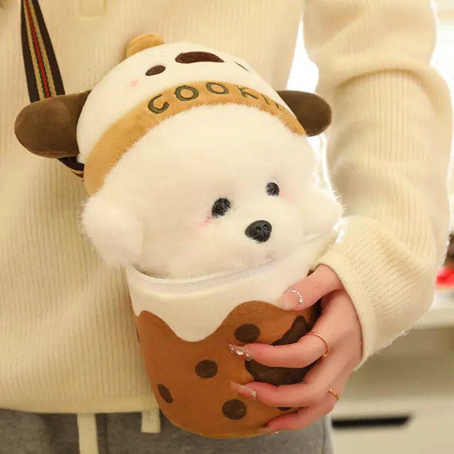 狐狸仙 奶茶杯 可爱犬狗斜挎单肩包 玩偶周边