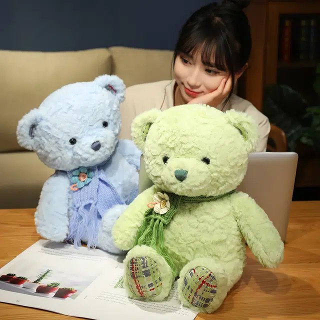 狐狸仙 七彩熊 呆萌围巾泰迪熊 布娃娃 玩偶 毛绒公仔