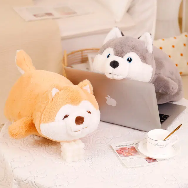 狐狸仙 呆萌柴犬哈士奇长抱枕 可爱二哈 玩偶 毛绒公仔