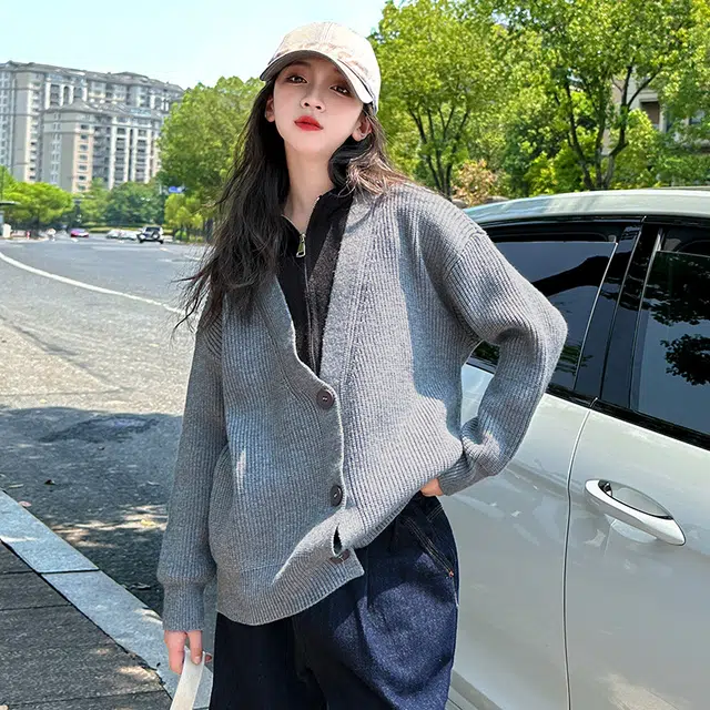 木木屋 舒适洋气百搭简约宽松纯色潮流毛衣 青少年