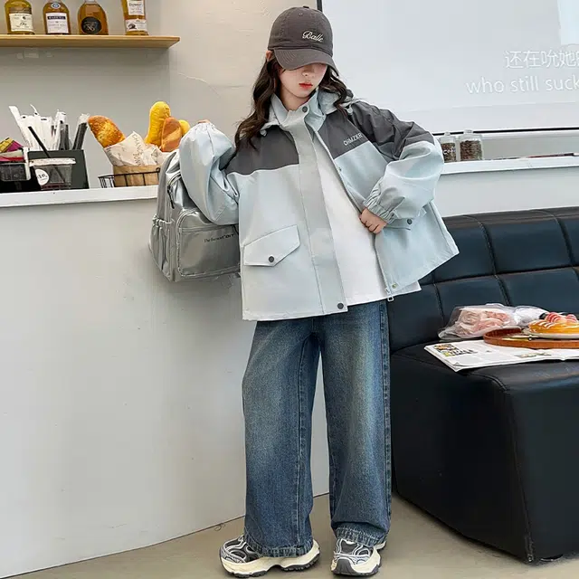 木木屋 连帽舒适时尚亲肤拉链长袖夹克外套青少年