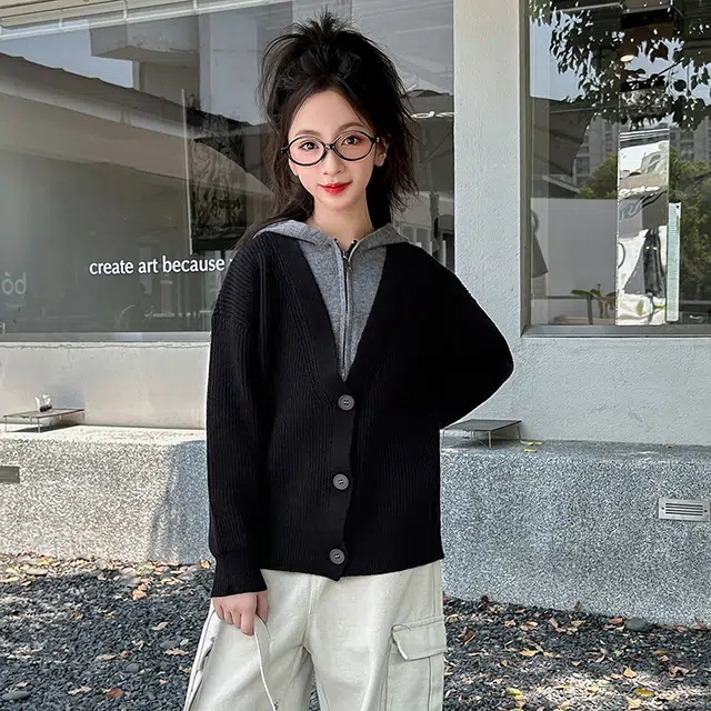 木木屋 舒适洋气百搭简约宽松纯色潮流毛衣 青少年