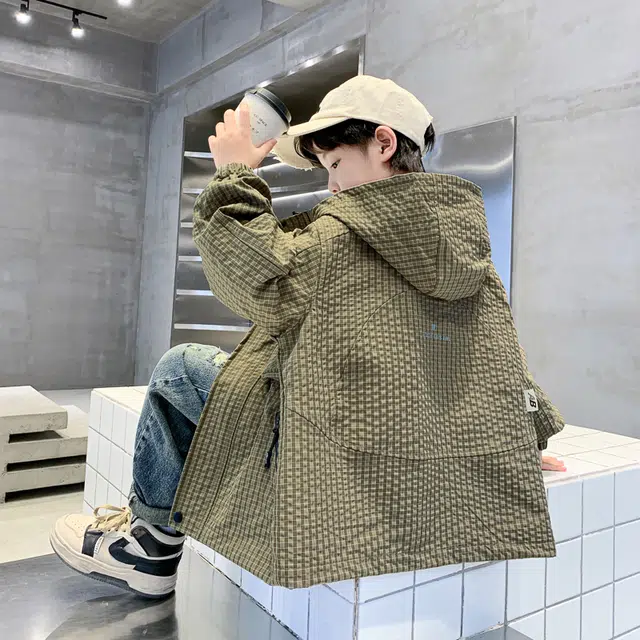 木木屋 连帽舒适亲肤简约拉链长袖夹克外套青少年