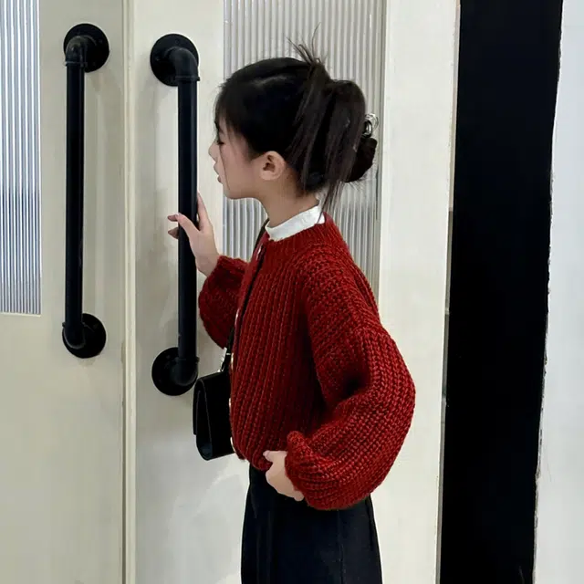 木木屋 柔软百搭轻盈舒适毛衣 红色 青少年