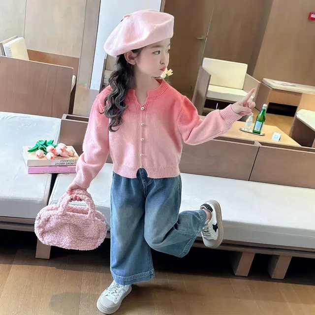 木木屋 甜美时尚轻盈舒适休闲运动套装 渐变粉中小童