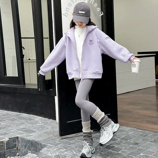 木木屋 舒适亲肤连帽拉链字母夹克外套 青少年