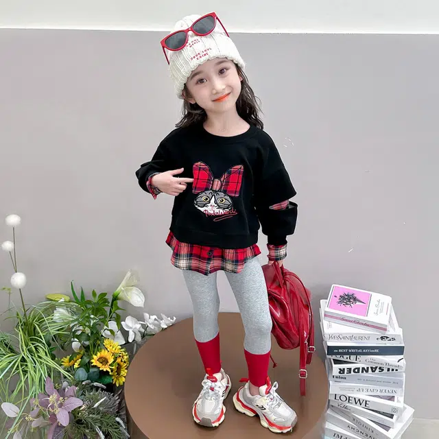 木木屋 舒适圆领亲肤上衣透气裤子休闲运动套装中小童