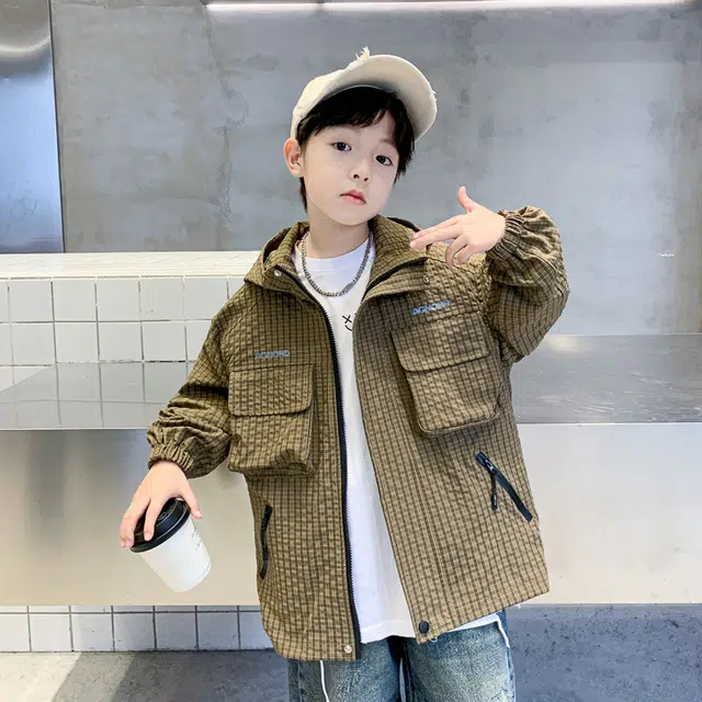 木木屋 连帽舒适亲肤简约拉链长袖夹克外套青少年