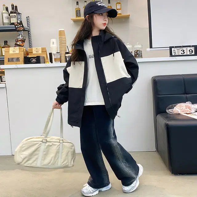 木木屋 舒适连帽拉链百搭夹克外套青少年