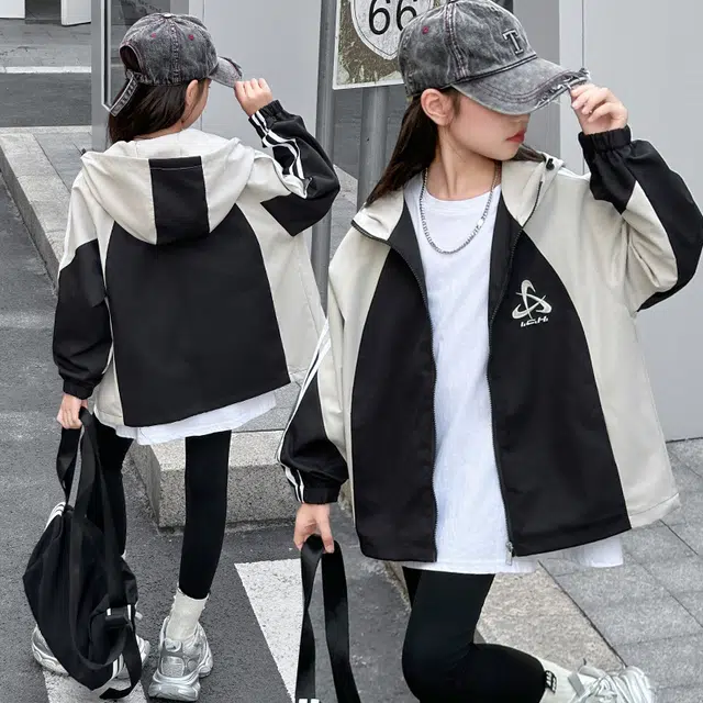 木木屋 简约连帽拉链舒适百搭休闲长袖夹克外套 黑色青少年